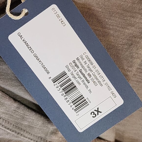 Universal Thread Goods Co. Galvanized Gray Cotton Fitted V Neck SS T-Shirt Sz 3X - Picture 13 of 16